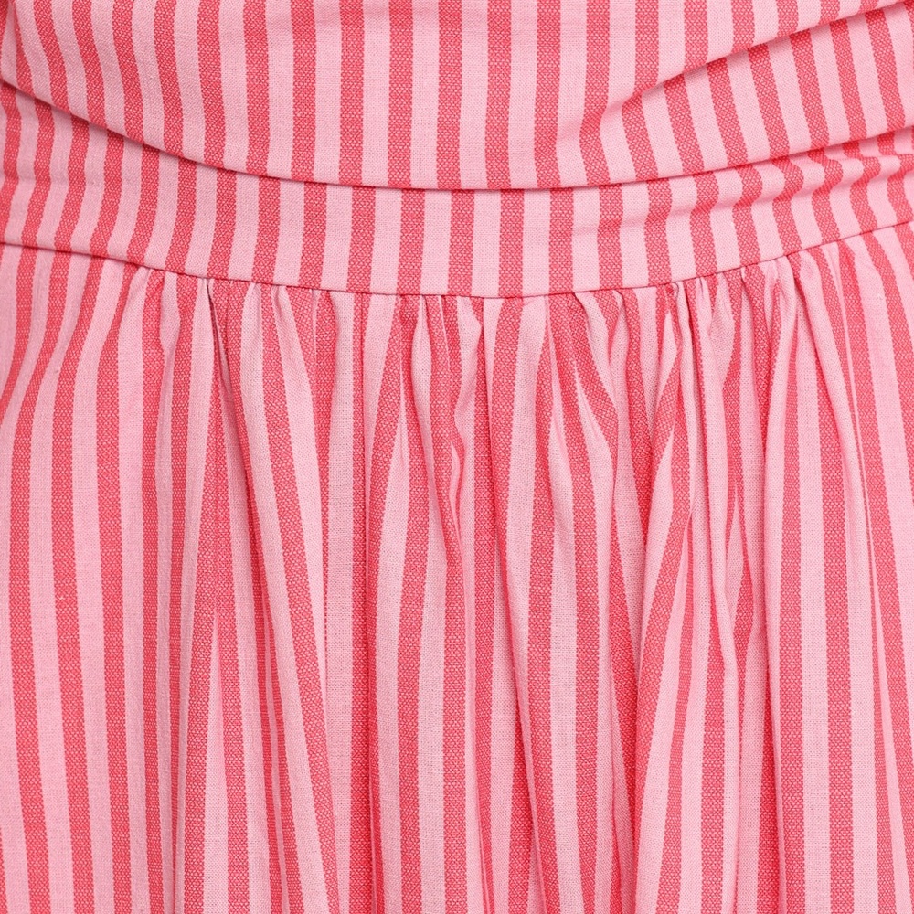 Petal & Pup Clo Puff Sleeve Midi Dress Pink Striped - Picture 6 of 8